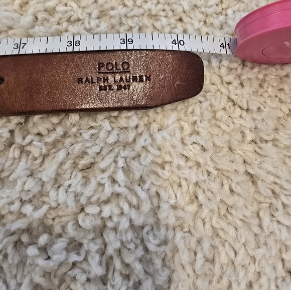 Vintage Polo Ralph Lauren Made In Italy Brown Leather Belt - Picture 6 of 8